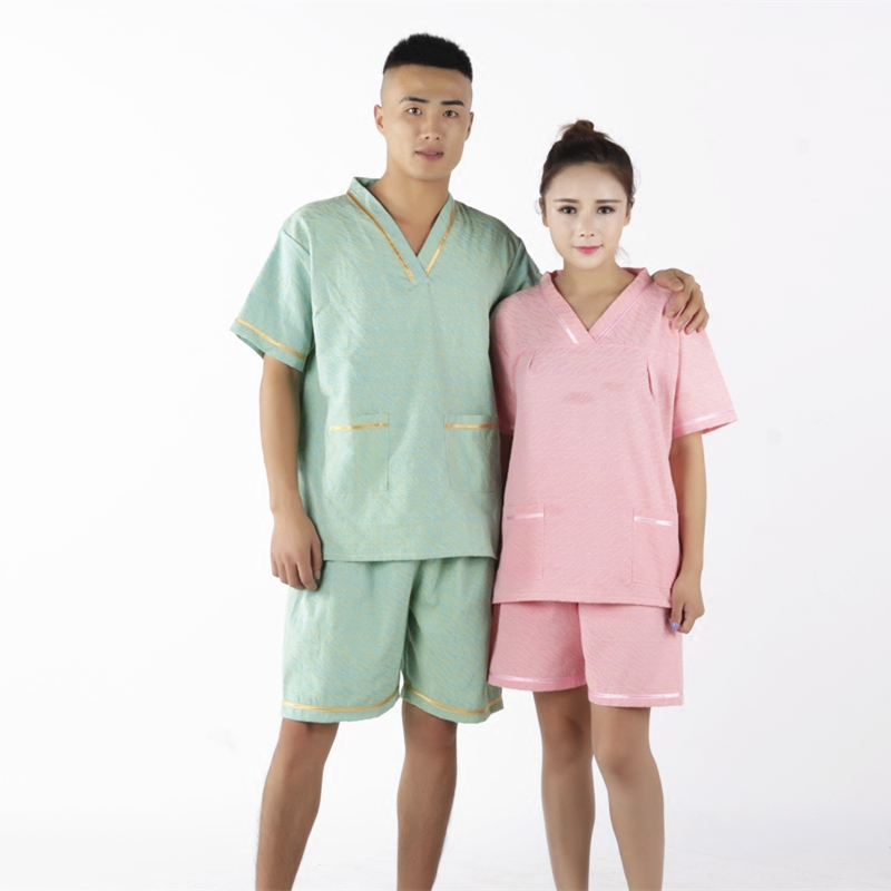 高档纯棉汗蒸服女款韩版桑拿服全棉安然纳米情侣男女款浴衣浴服棉