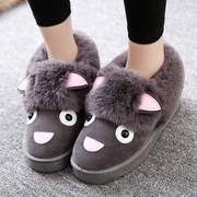 Europe 2015 winter season new fur shoes plus velvet beans, warm snow shoes with flat shoes women shoes women