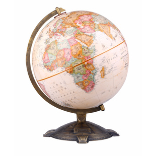 博目地球仪·艾伦:30cm中英文政区古典立体地球仪(美国国家地理杂志授权编制;根据美国专业测绘高程数据计算生成全球立体地形