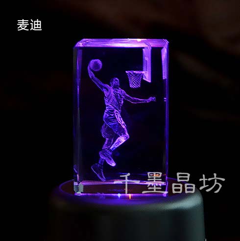 3D水晶NBA篮球球星麦迪送男女友同学结婚生日浪漫教师节礼物摆件