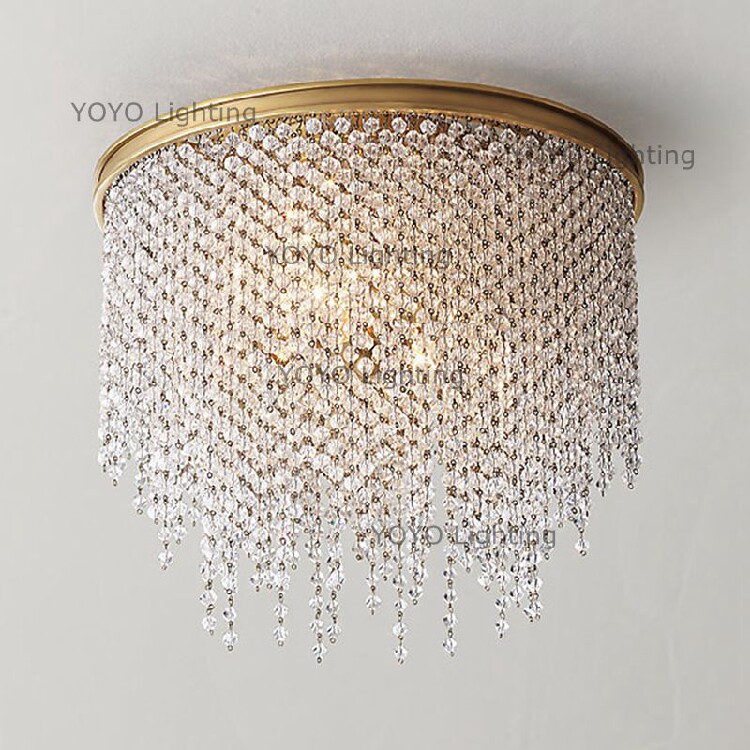 yoyo 轻奢点点星纯铜水晶吸顶灯  客厅餐厅卧室玄关书房低楼层灯