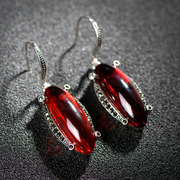 Is 925 Silver Thai Thai pale rose colour under zircon gem long Silver earrings fashion earrings