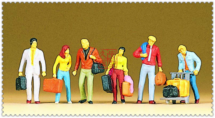 久安铁道 仿真人物 微缩小人 1:87 preiser 10115 行走着的旅客