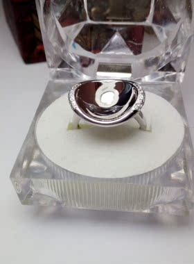 925银镀白金镶水钻大直径圆珠