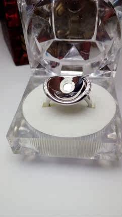 925银镀白金镶水钻  大直径圆珠 活口 空托 珠戒托 直径 15-16