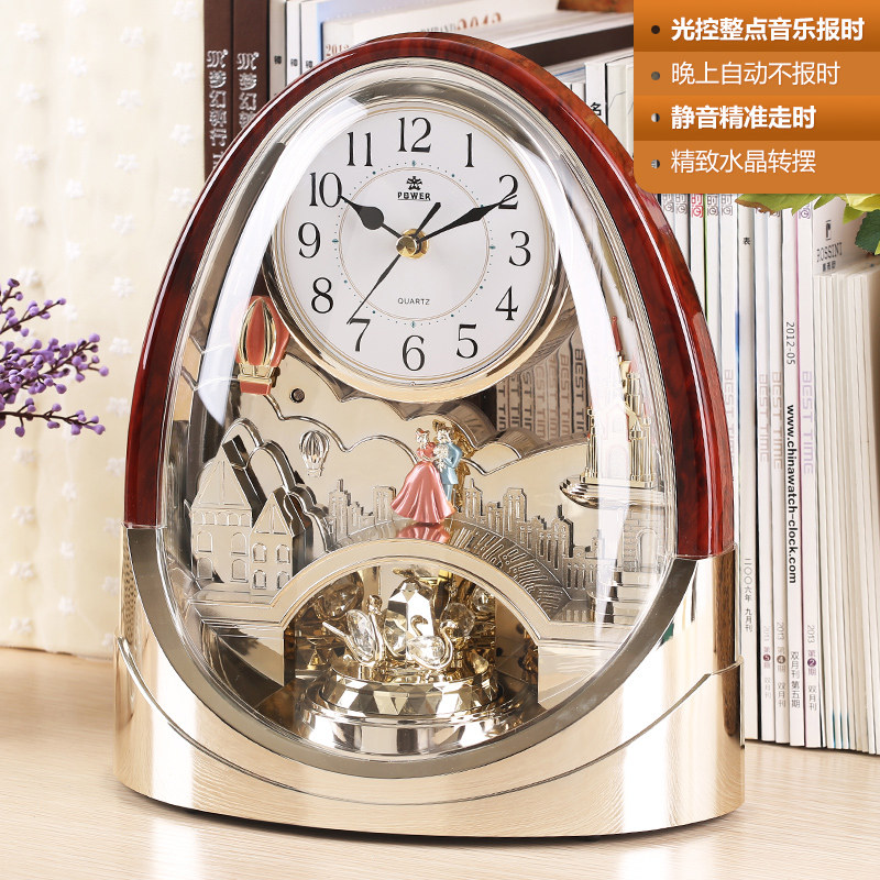 POWER OVERLORD 12 INCH TABLE CLOCK SILENT CRAFT MUSIC PENDULUM CLOCK LIVING ROOM DECORATIVE ART TABLE CLOCK QUARTZ CLOCK