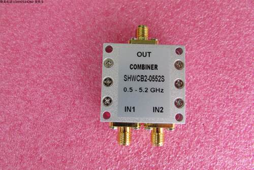 500-5200MHz 10W SMA N RF 射频同轴 2路二合一合路器 频率可定制 厂家承若质量保修1年，请放心购买   型号：SHWCB2-0552S   50欧姆 二合一 3dB 合路器