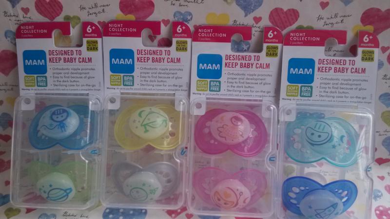 【美国】MAM夜光 夜用型安抚奶嘴 自带奶嘴消毒盒0-6  6个月以上6
