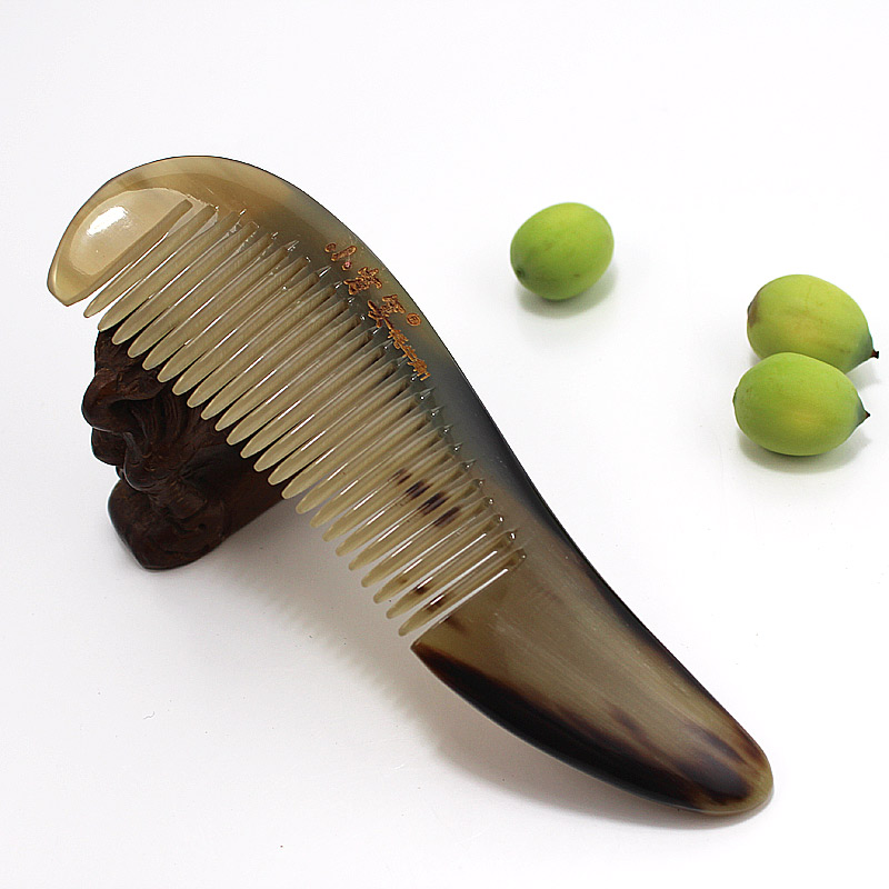 小背篓天然牛角梳正品牦牛角梳子小号便携多款细密齿护发不起静电