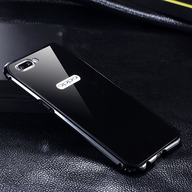 iy Rainbow Aluminum Metal Bumper Dazzle PC Back Cover Case for OPPO R11