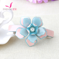 Zhijiang hair Korea head jewelry flower Pearl pin spring clip top clip flower hair clip bangs hair clips