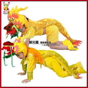 圣诞节龙成人扮演动物服装幼儿舞蹈演出服饰 儿童十二生肖表演服