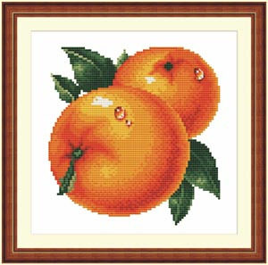 十字绣高清彩色印刷图纸花卉HH039橙子2829cross stitch