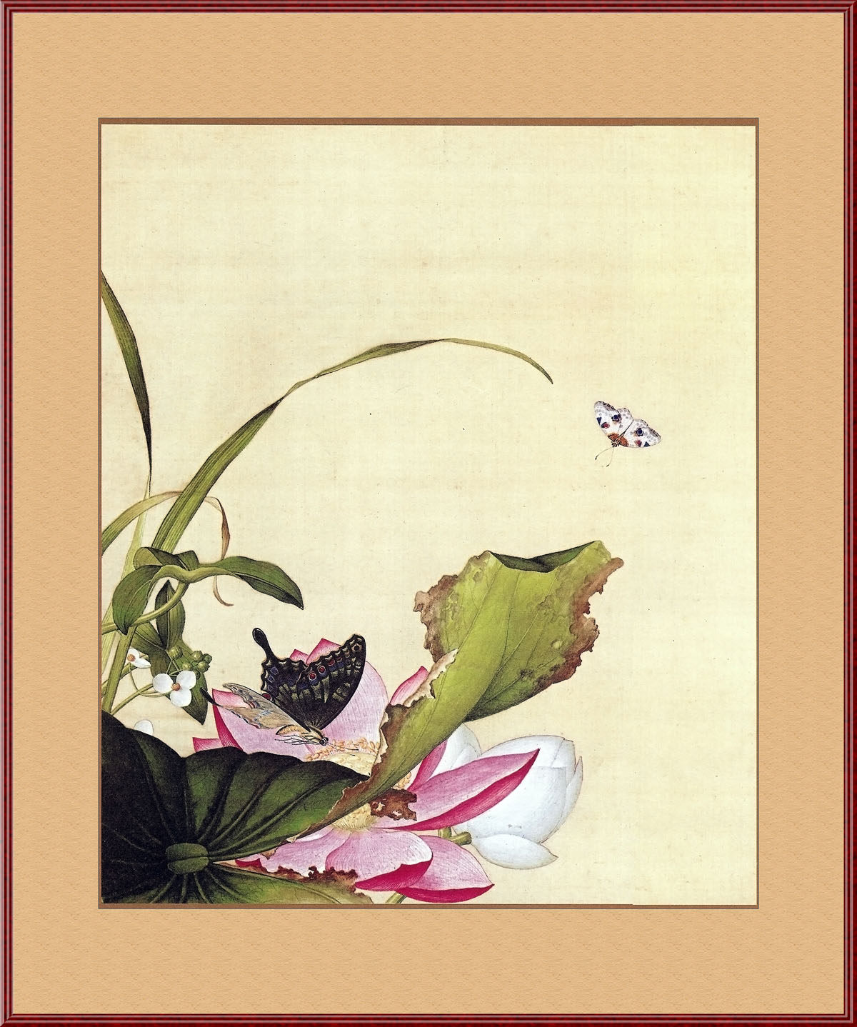 756海报印制展板写真喷绘637中堂画荷塘月色荷塘餐厅壁画