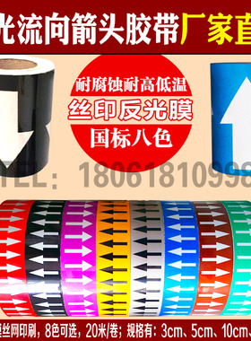 3CM管道标识5CM管道贴流向箭头10CM色环标签箭头标示水管15CM箭头