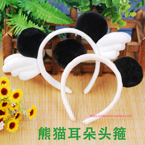 大熊猫耳朵天使发箍儿童压发发夹成都锦里宽窄巷子阿盘达活动发饰