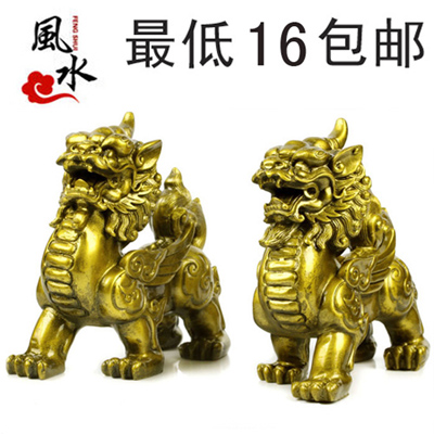 包邮貔貅摆件一对大号镇宅辟邪仿纯铜工艺品摆设麒麟开光风水礼品