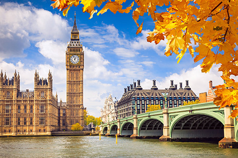 英国建筑欧洲建筑夜景世界著名建筑风景画办公室客厅装饰画j7753b
