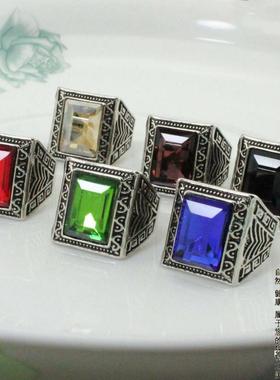 男士欧美风复古宝石戒指