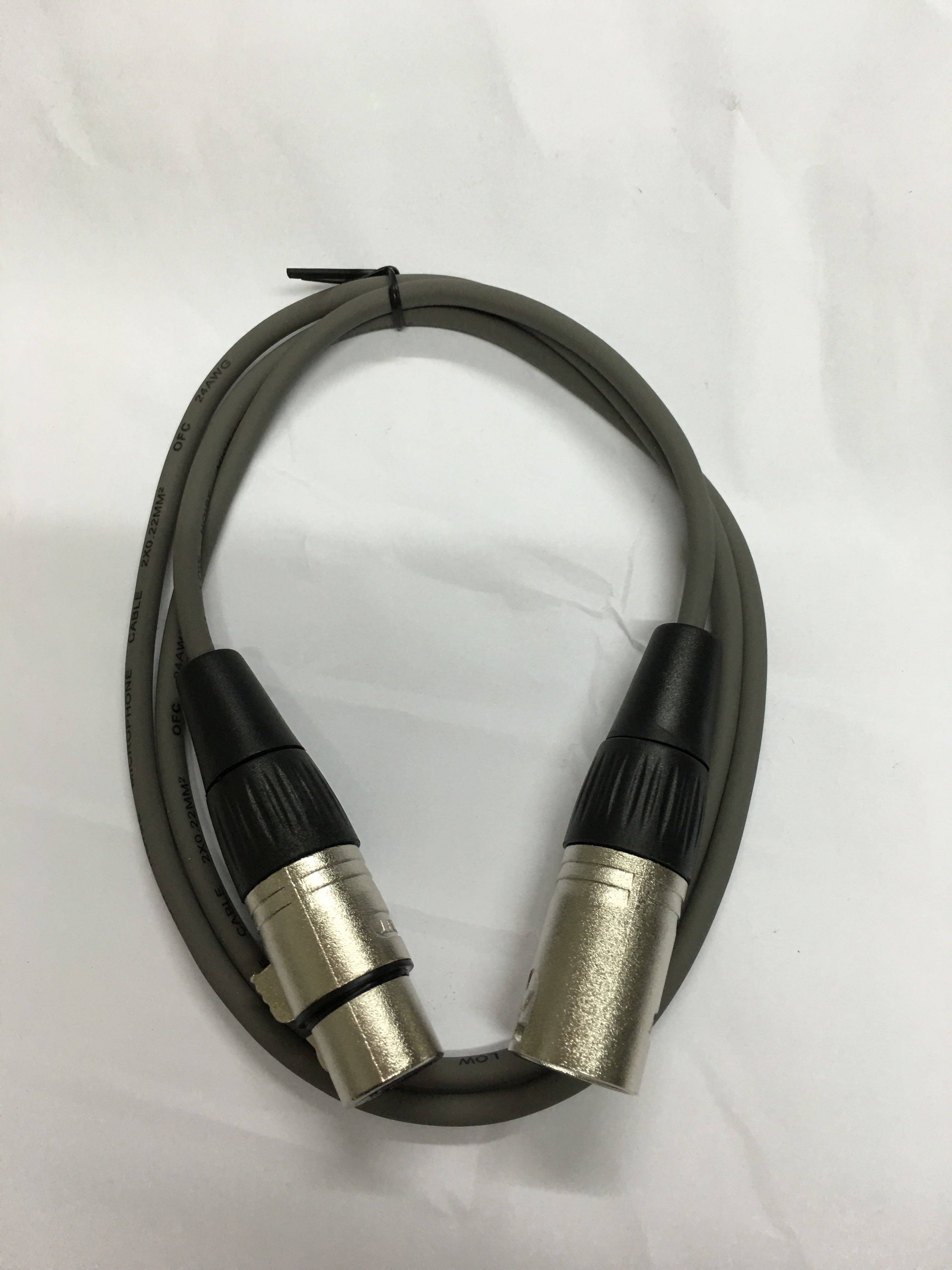 卡侬话筒线音频线平衡线机柜线一公一母1米卡侬线 信号延长线