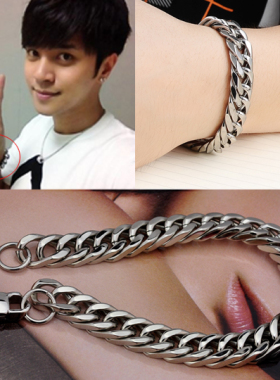 钛钢男士霸气风首饰品罗志祥同款