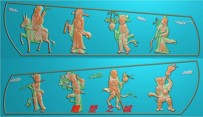 精雕图 灰度图 浮雕图 电脑雕刻图 八仙2棺材