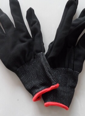 高弹黑色手套运动透气薄礼仪纱线劳保工作阅兵黑手套外贸开车