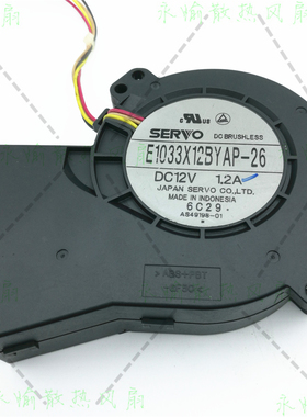 日本SERVO E1033X12BYAP-26 12V 1.2A 10cm 服务器散热涡轮鼓风机