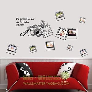 相片框墙贴纸 照相馆玻璃橱窗装饰贴纸 客厅卧室背景墙贴纸 贴画
