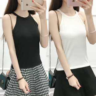 圆环挂脖子吊带背心女韩版修身性感莫代尔露肩上衣无袖百搭夏新款