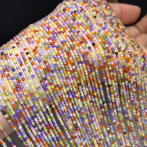 diy刻面七彩半成品手串水晶散珠