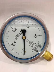 耐震压力表YN-100 0-1.6Mpa  抗震充油外壳不锈钢压力表