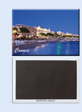 法国 戛纳 海滨沙滩的夜晚 磁性冰箱贴 旅行纪念品 家居摆件22780