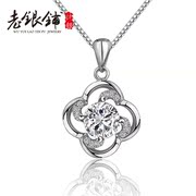 925 Sterling Silver Flower necklace old silver Pu Wu women''s short clavicle necklace women Korea fashion silver jewelry gifts