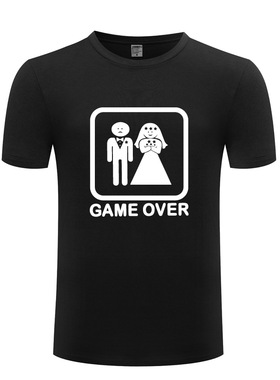 2017新款男式短袖T恤 Just Married Game Over 搞笑创意 结婚礼物