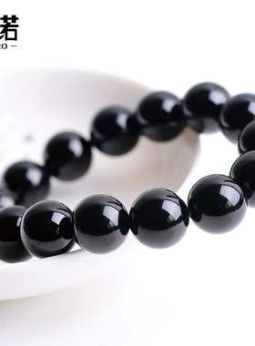 黑玛瑙佛珠送男友礼物单圈手串