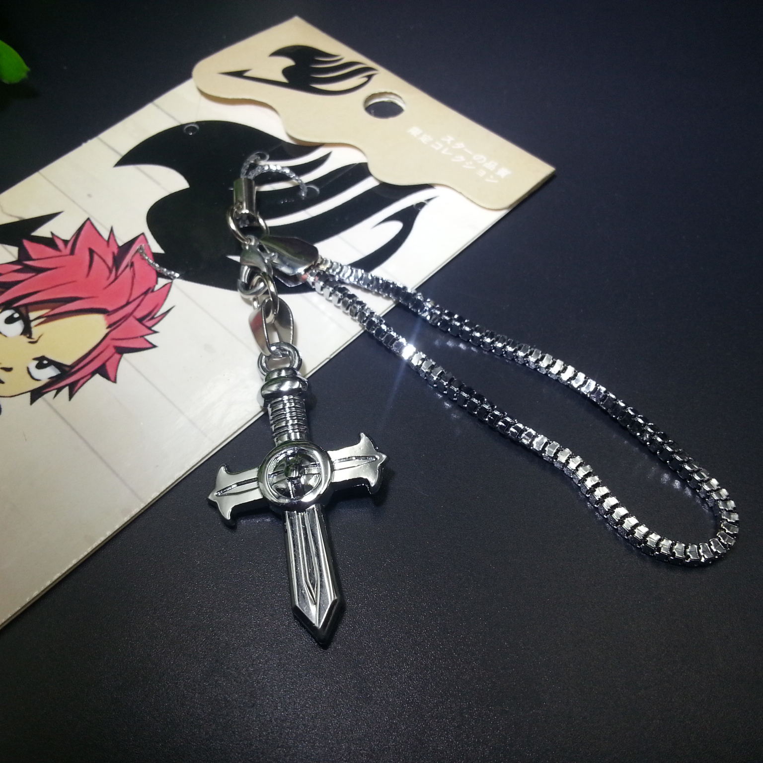 现货 妖精的尾巴十字架手机绳吊坠 妖精尾巴圣十大魔道项链 礼物