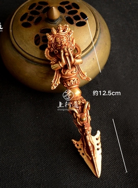 纯铜鎏金护法像尼泊尔手工