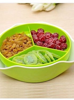 包邮日本NISHIKI双层干果零食盘糖果盒果盘食品收纳密封保存盒