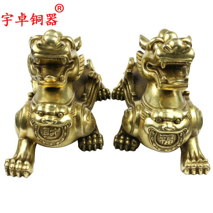 宇卓铜器纯铜貔貅黄铜貔貅铜财福貔貅工艺品摆件皮丘
