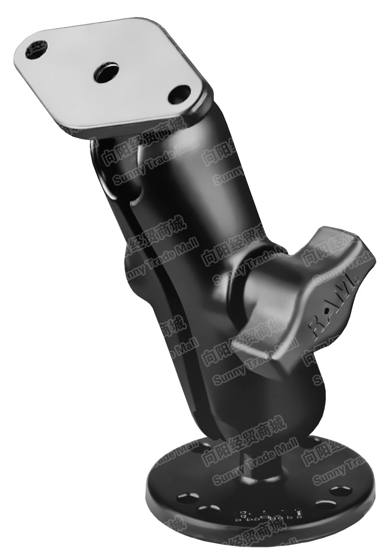 RAM-Mount RAM 菱形球标杆62mm圆盘形底座支架套装 B型 总长126mm