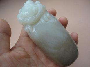 和田玉糖白玉招财金蟾大把件350克新疆和田山料原石玉石手玩件