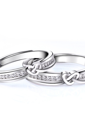 沁缘925银情侣戒指女生日礼物
