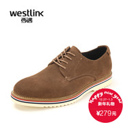 Westlink/West fall 2015 new leisure laced with round head wood shoes nubuck leather men's shoes