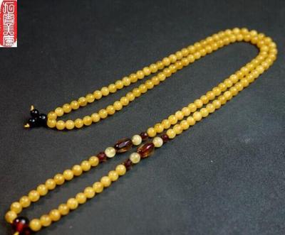 老蜜蜡项链手串饰品天然琥珀