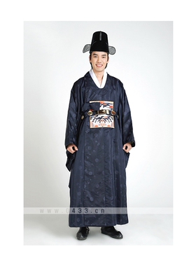 韩国原装进口古装官服/古代朝廷韩服/藏蓝色/H-M01159-2