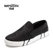 Westlink/Sai lazy spring 2016 new tide leather cloth stitching a pedal with the foot Man Lok Fu shoes