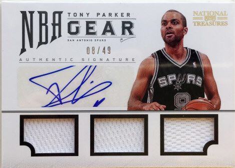 nba球星卡 panini 托尼 帕克 签名 球衣亲笔签字卡国宝 马刺队