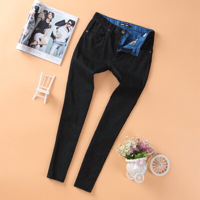 外贸原单花色显瘦小脚牛仔长裤