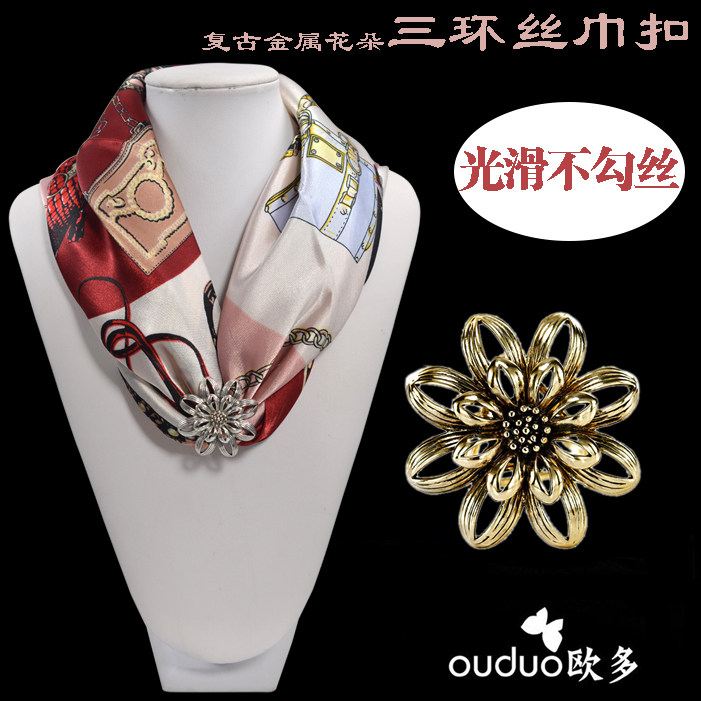 歐多韓簡約複古大花朵絲巾扣三環絲巾圈披肩扣時尚新品胸花配飾品在類目 飾品/流行首飾/時尚飾品新, 胸針中 - 來自Buy2taobao.com提供專業的淘寶代購服務
